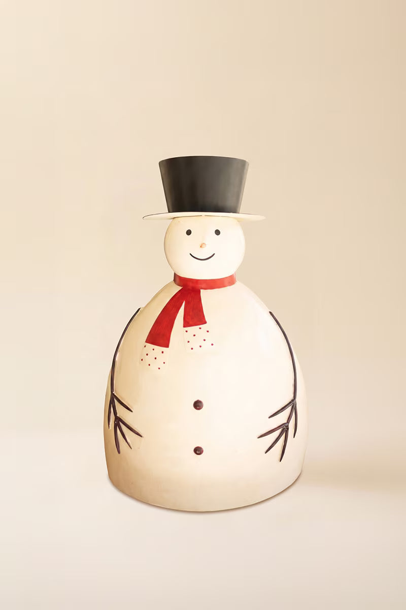 Large Painted Metal Snowman