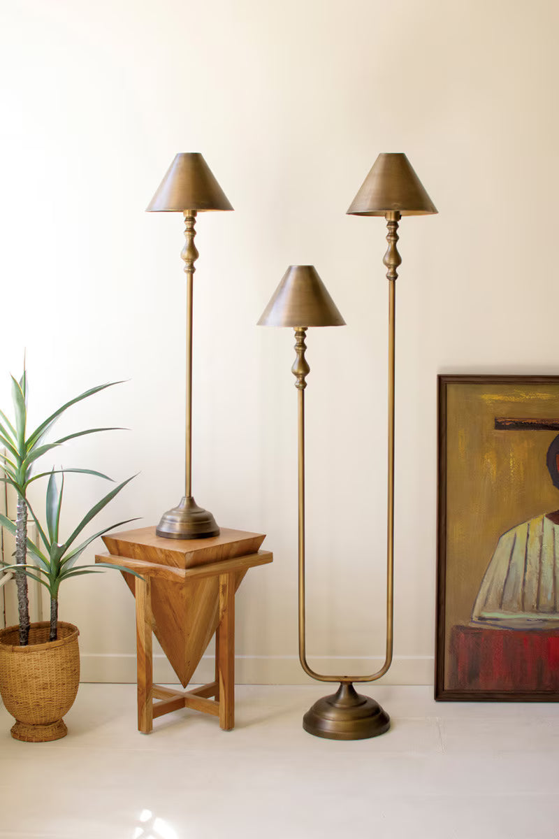 Antique Gold Table Lamp with Metal Shade