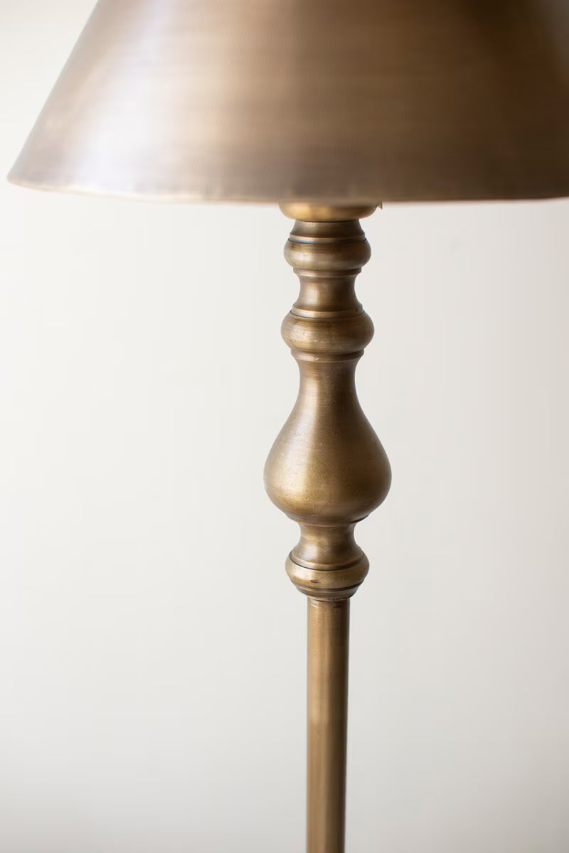 Antique Gold Table Lamp with Metal Shade
