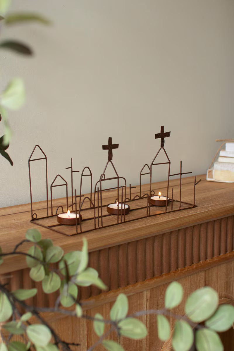 Wire Wall Triple T-Lite Sconce