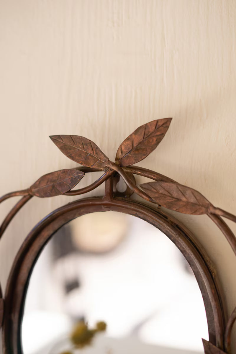 Forged-Iron Vine Framed Mirror