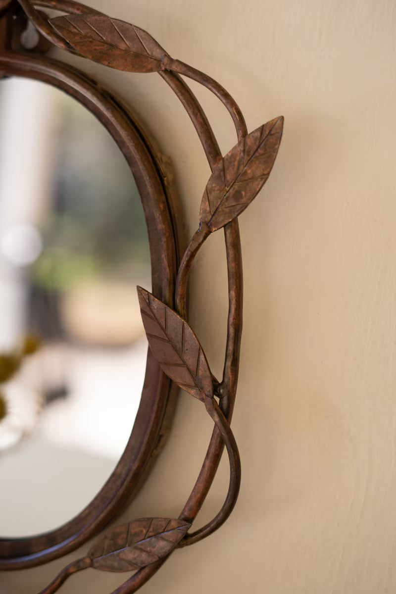 Forged-Iron Vine Framed Mirror