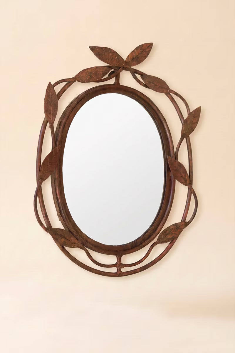 Forged-Iron Vine Framed Mirror