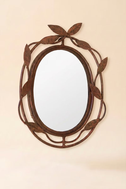 Forged-Iron Vine Framed Mirror