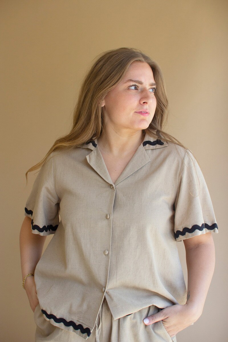 Drawstring Shorts and Top Set with Ric-Rac Detail