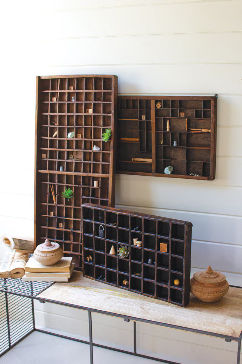 Antique Wooden Printer's Tray