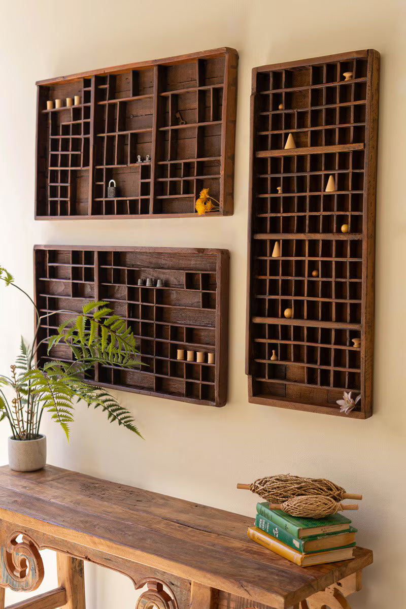 Antique Wooden Printer's Tray
