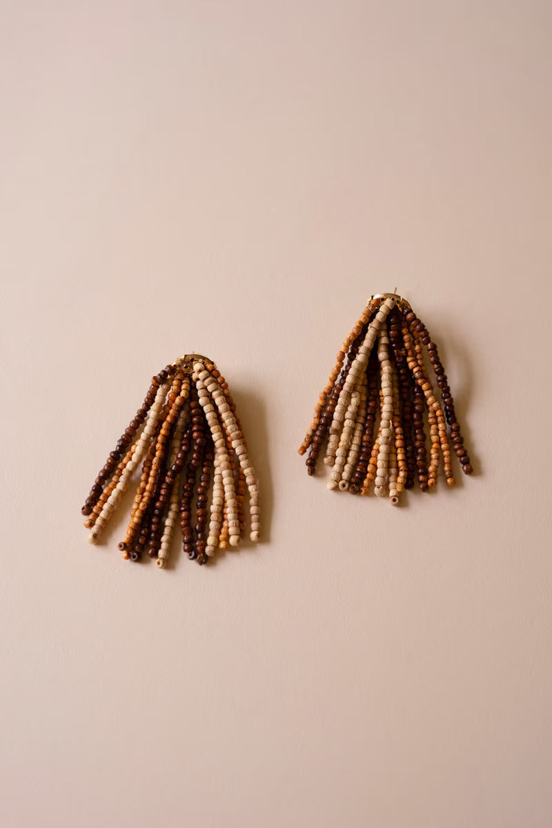 Mango Wood Beaded Earrings