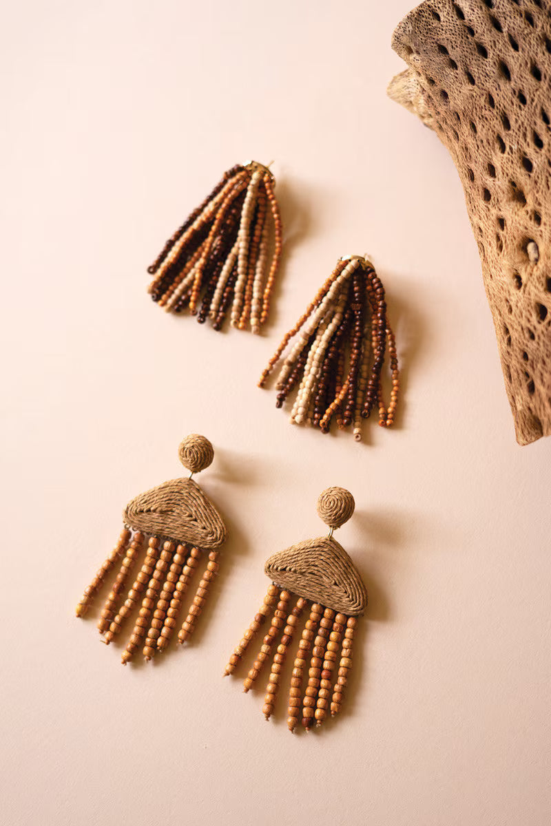 Mango Wood Beaded Earrings