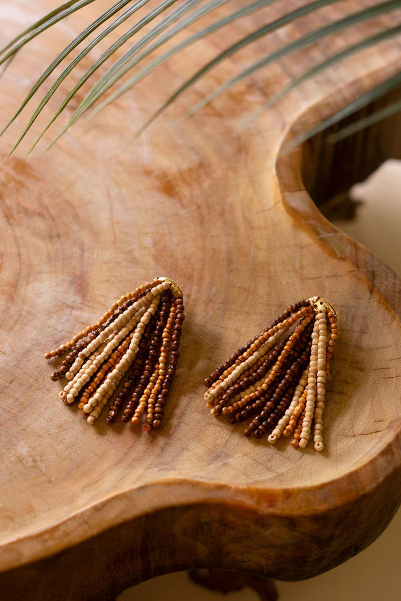 Mango Wood Beaded Earrings