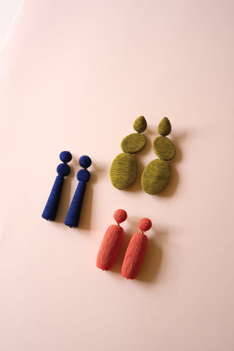 Fabricwrapped Earrings Coral