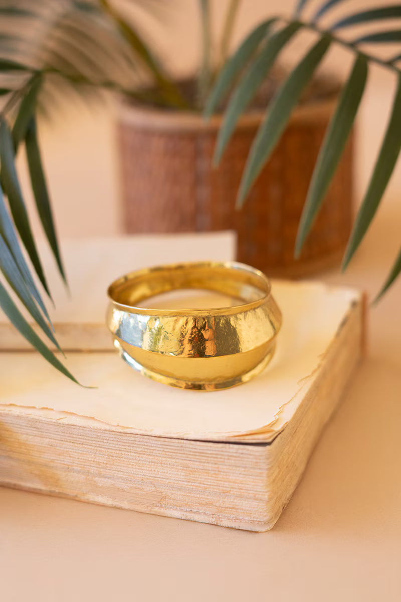 Ridged Gold-Tone Bangle