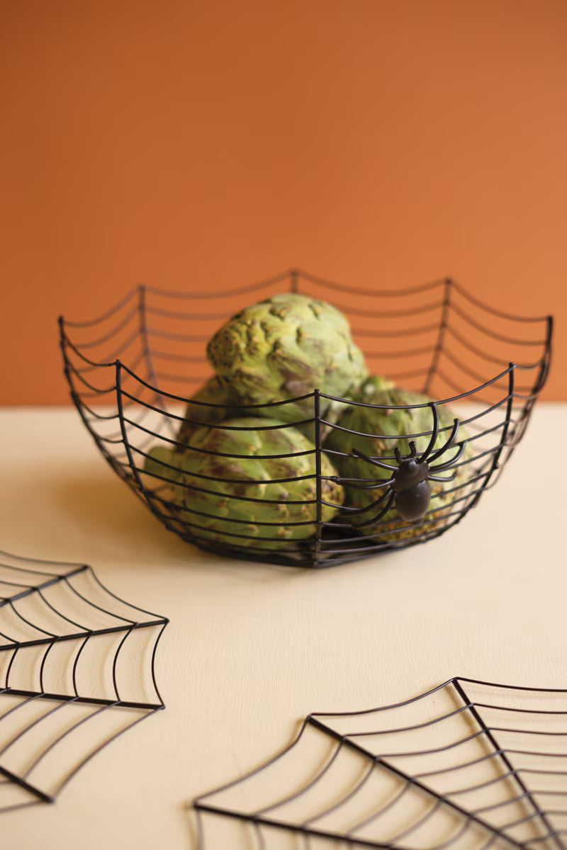 Wire Halloween Bowl with Spider