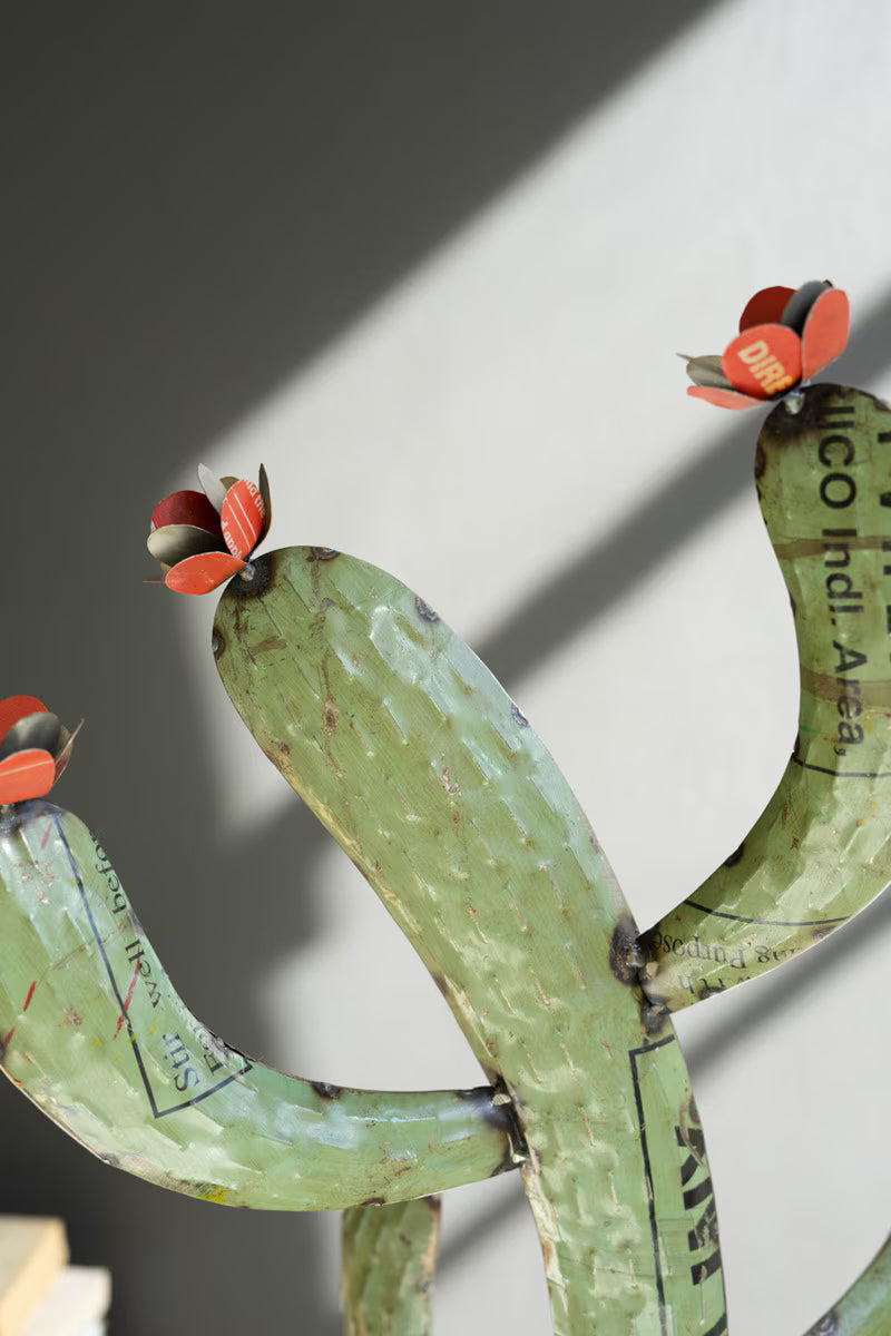 Set of 2 Recycled Iron Cactus