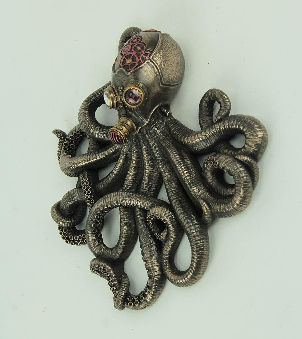 Steampunk Rebreather Octopus Wall Plaque