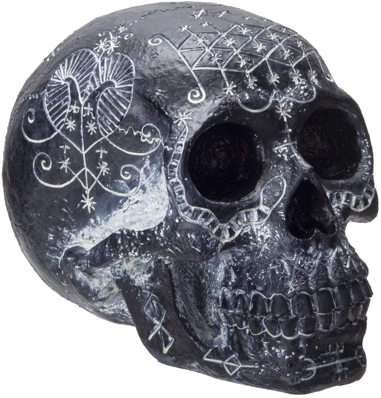 Voodoo Skull Black Figurine
