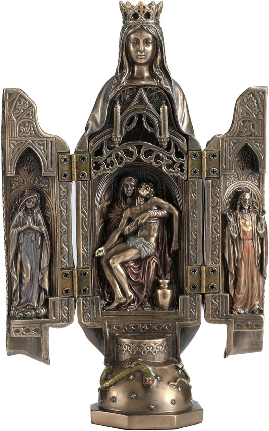Lady Of Grace With Polyptych Sculpture Of Pieta