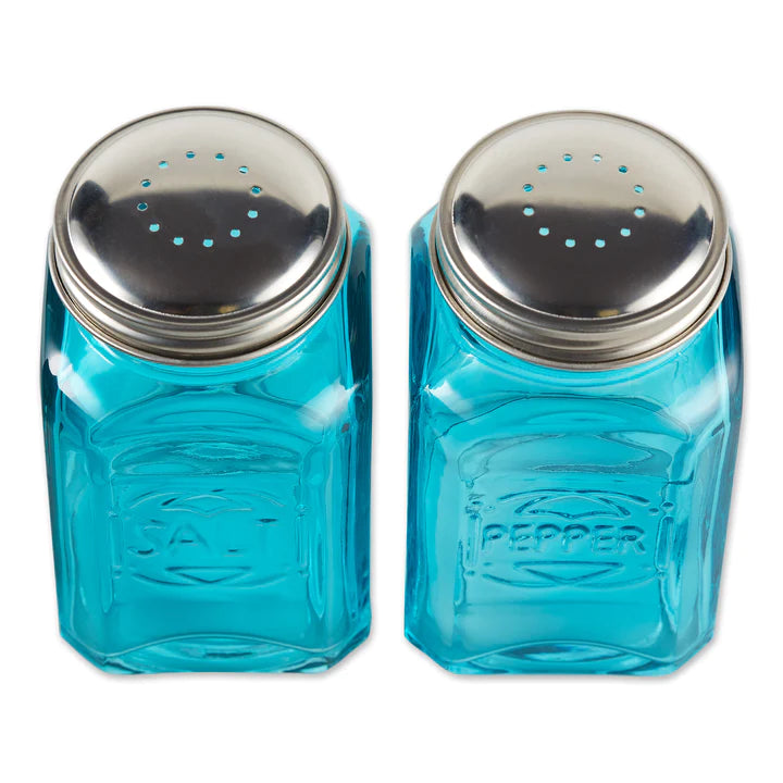 Turquoise Retro Glass Salt & Pepper Shaker