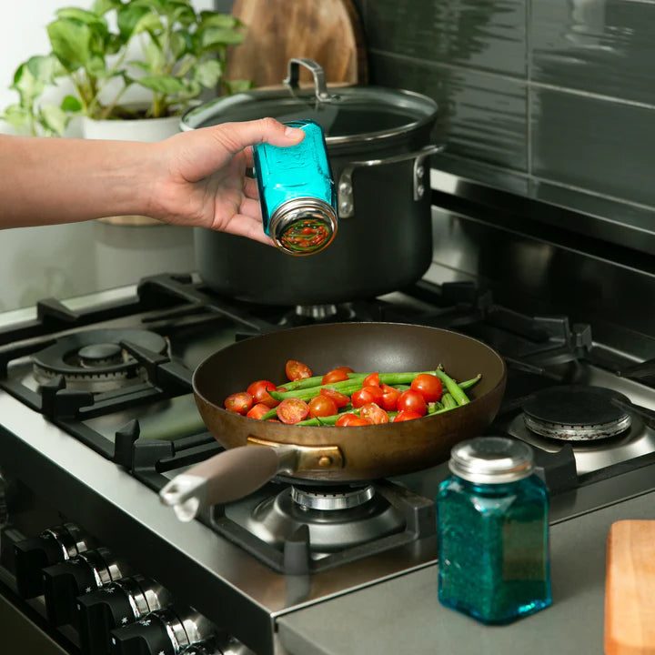 Turquoise Retro Glass Salt & Pepper Shaker