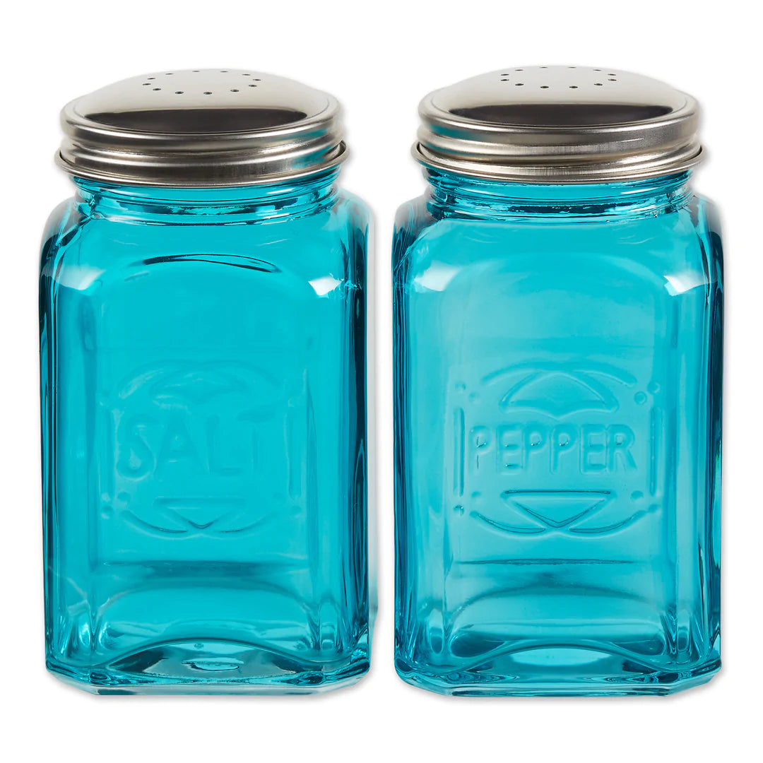Turquoise Retro Glass Salt & Pepper Shaker