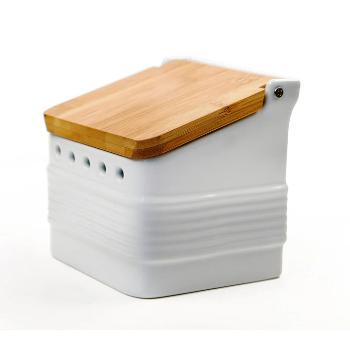 Stoneware Garlic Keeper - White