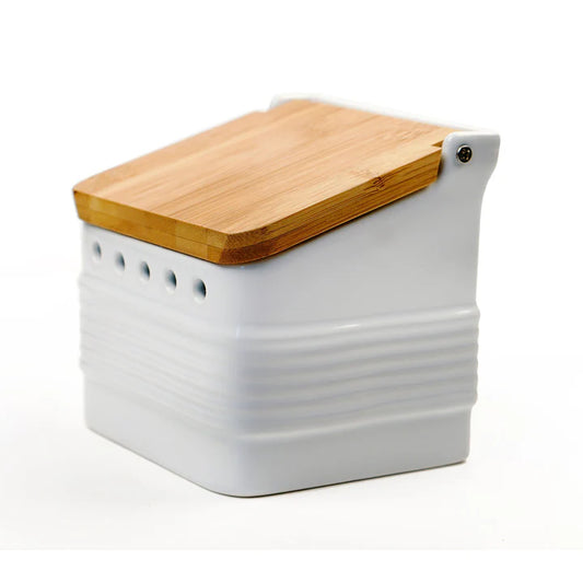 Stoneware Garlic Keeper - White