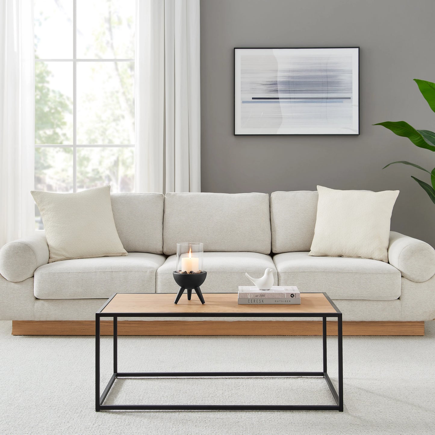 Molta Modern Black Metal Bold Pedestal and Glass Pillar Votive Candle Holder