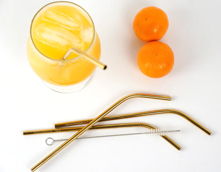 8.5 in Gold Straw Set Of 4