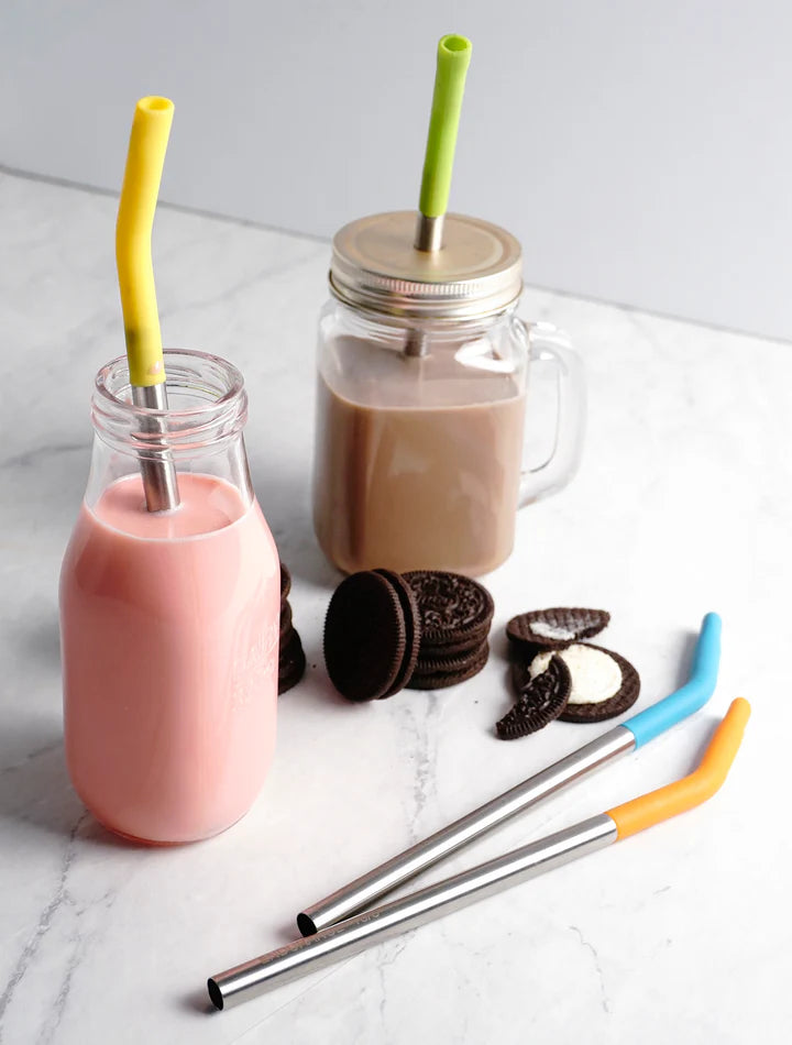 9 In Silicone Tip Straw + Brush Set (4+1)