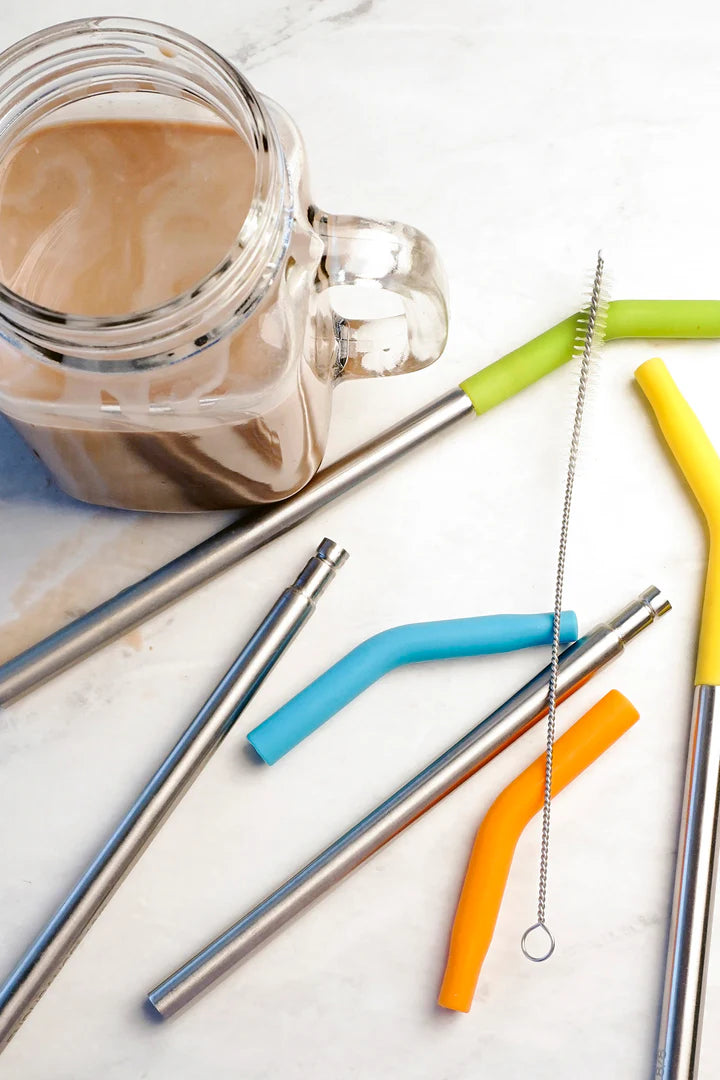 9 In Silicone Tip Straw + Brush Set (4+1)