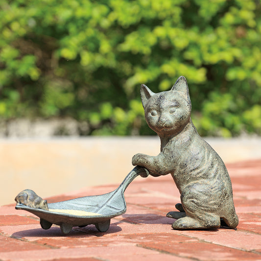 Cat And Leaf Bird Feeder