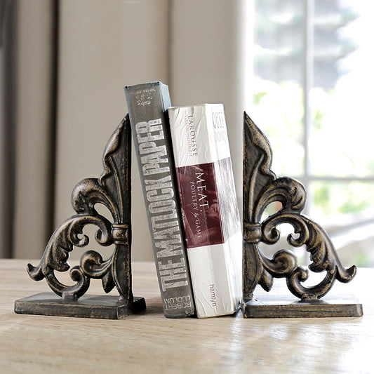 Ornate Fleur De Lis Bookends