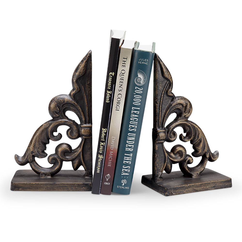 Ornate Fleur De Lis Bookends