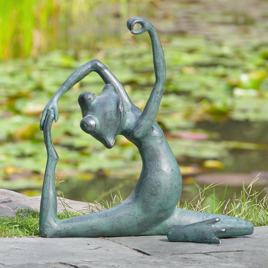 Limber Yoga Frog Garden Sculpture
