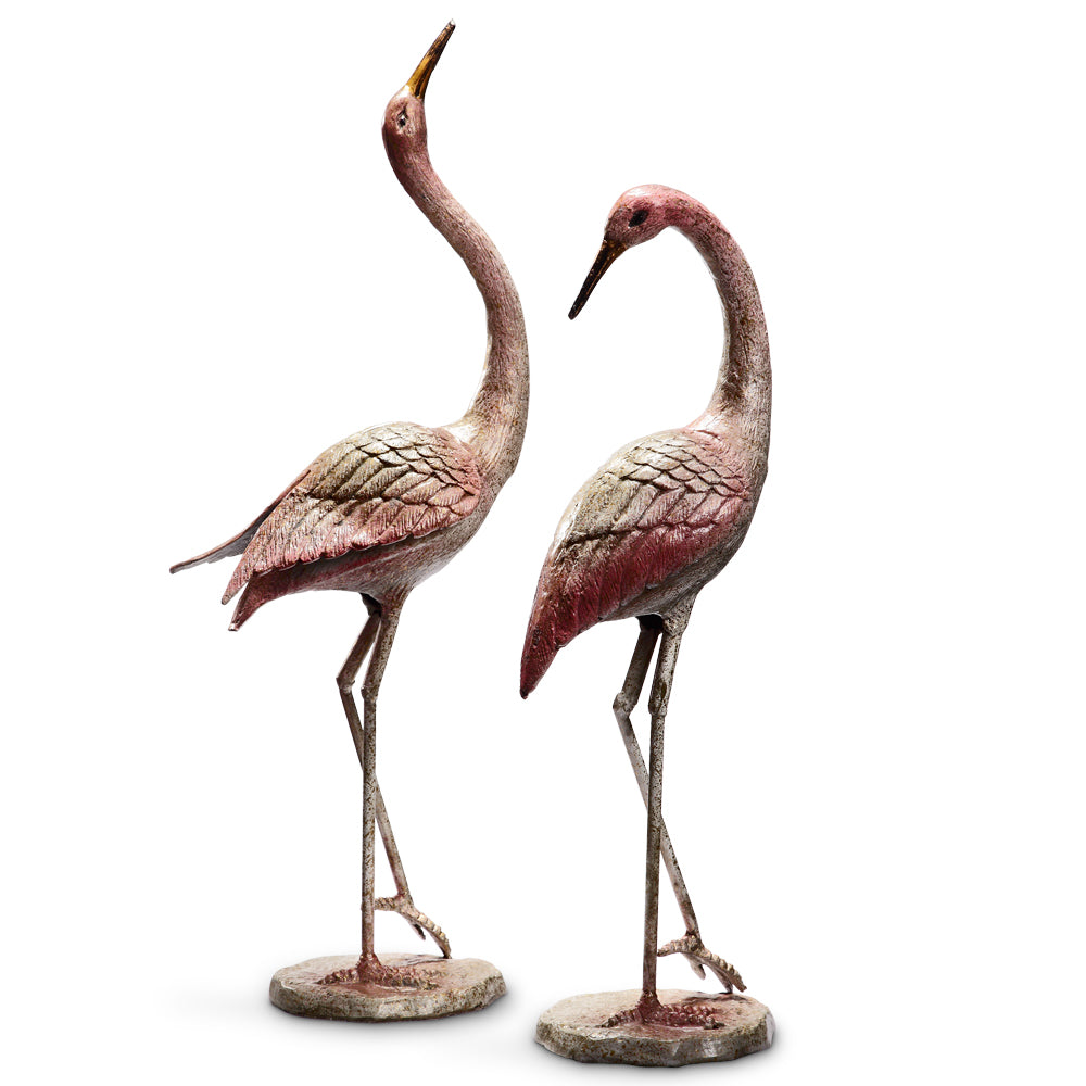 Flamboyant Crane Garden Pair