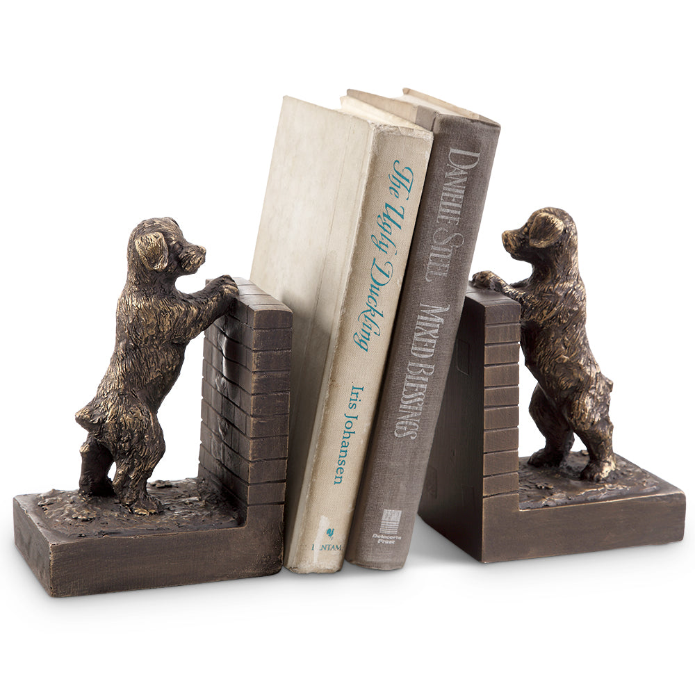 Perky Peeking Puppy Bookends