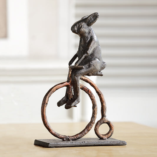Rabbit On Antique Bicycle Desk