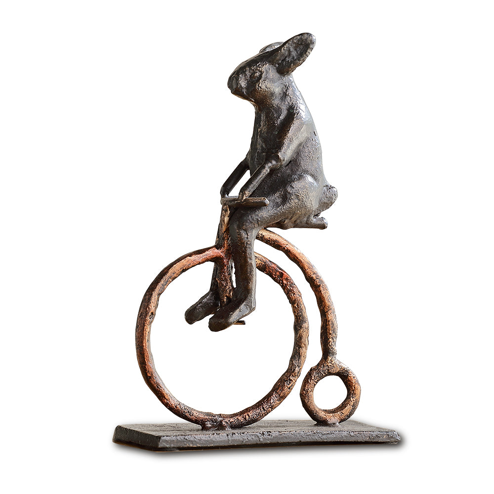 Rabbit On Antique Bicycle Desk