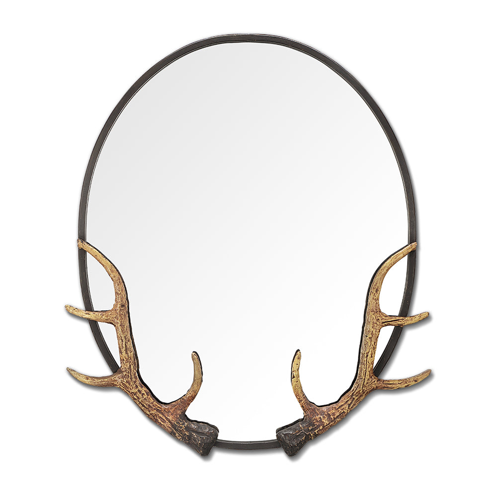 Antler Oval Mirror