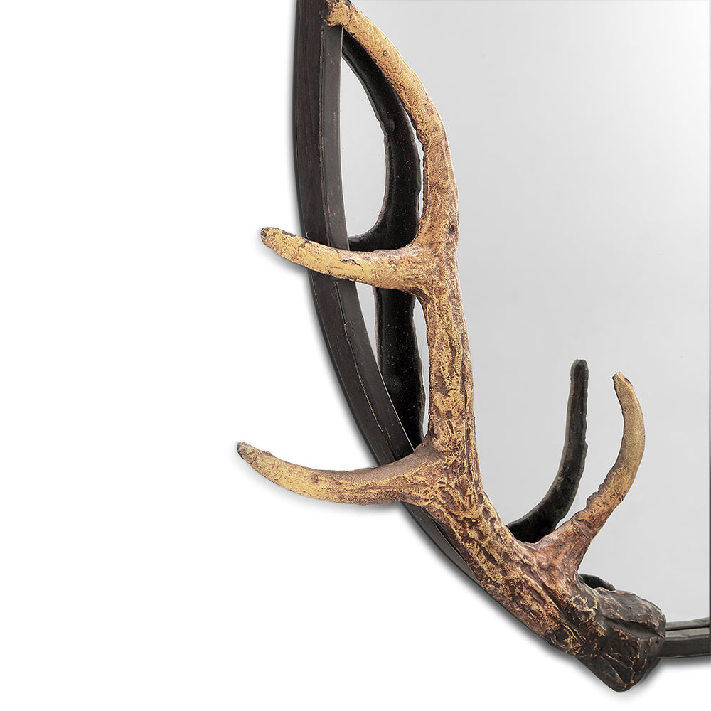 Antler Oval Mirror
