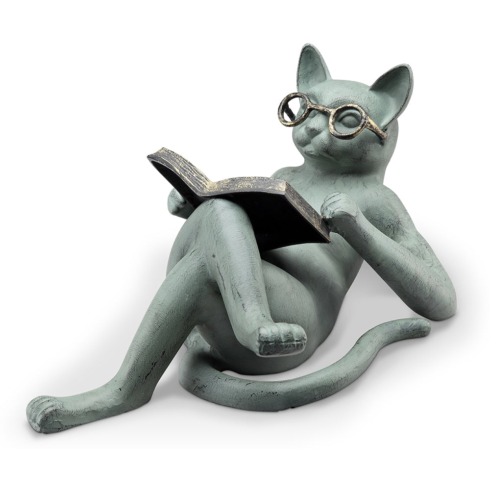 Literary Cat Garden Sculpture