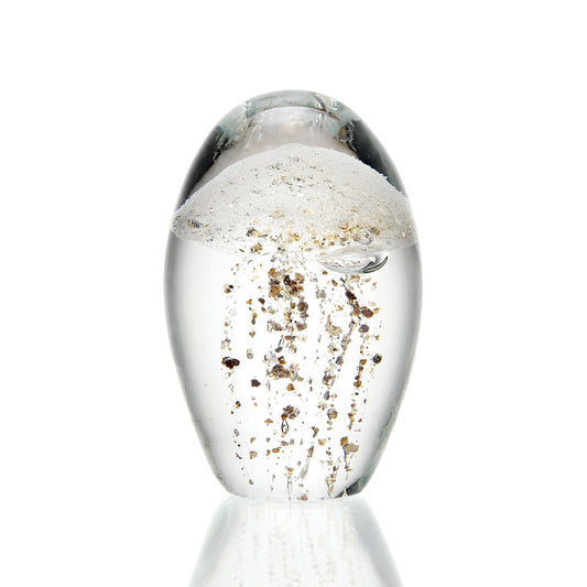 Art Glass Gold Glitter 4.5 Inch Jelly