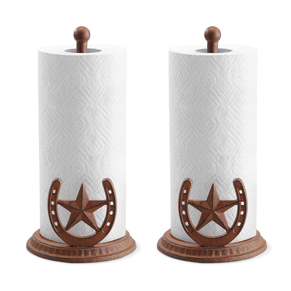 Lone Star And Horseshoe Paper Towel Holder