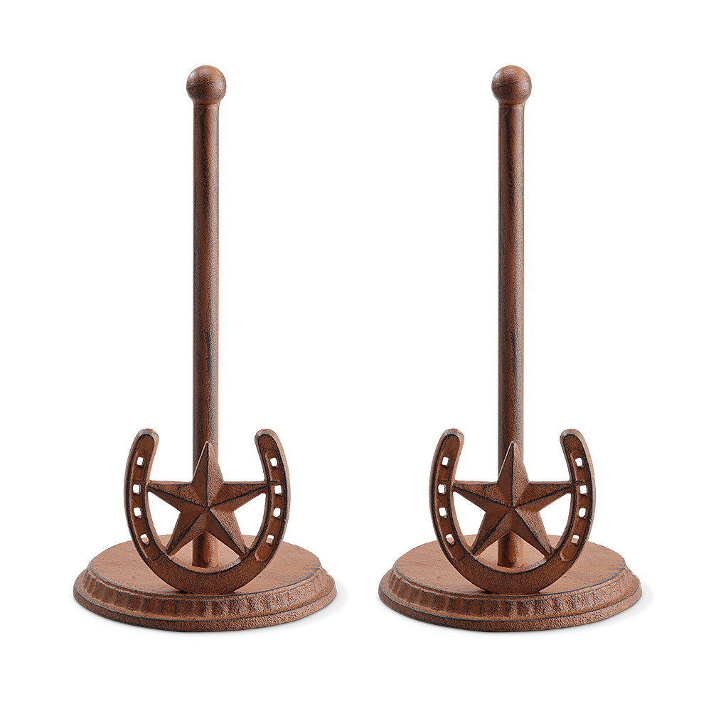 Lone Star And Horseshoe Paper Towel Holder
