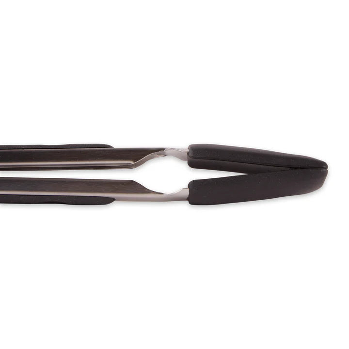 Square Silicone Tip Tongs - 9 In - Black