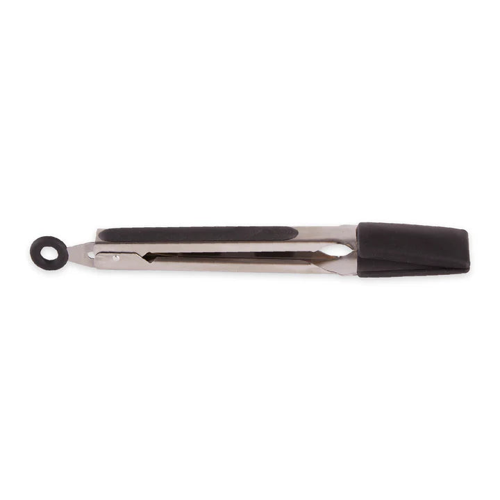 Square Silicone Tip Tongs - 9 In - Black