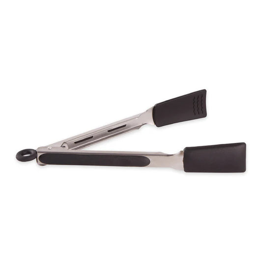 Square Silicone Tip Tongs - 9 In - Black