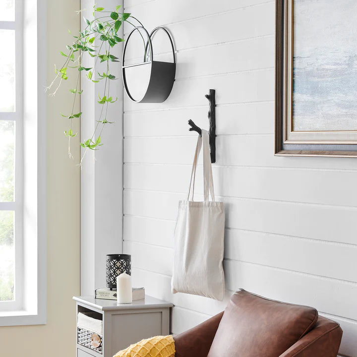 Brown Cast Iron Tree Branch Wall Mount Coat Hooks