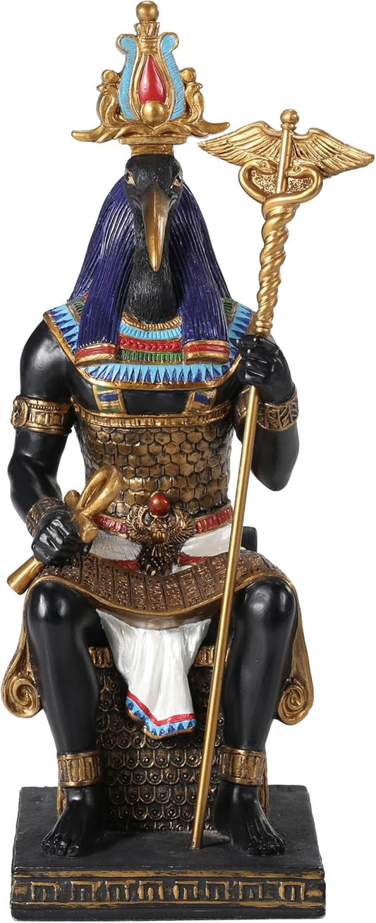 Thoth The Egyptian God Of Wisdom Sitting In His Throne