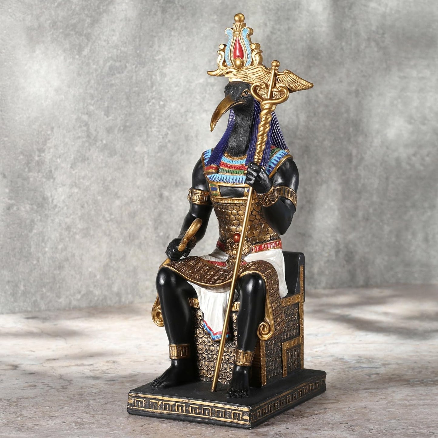 Thoth The Egyptian God Of Wisdom Sitting In His Throne